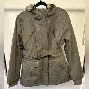 Olive Green Women's Belted Jacket